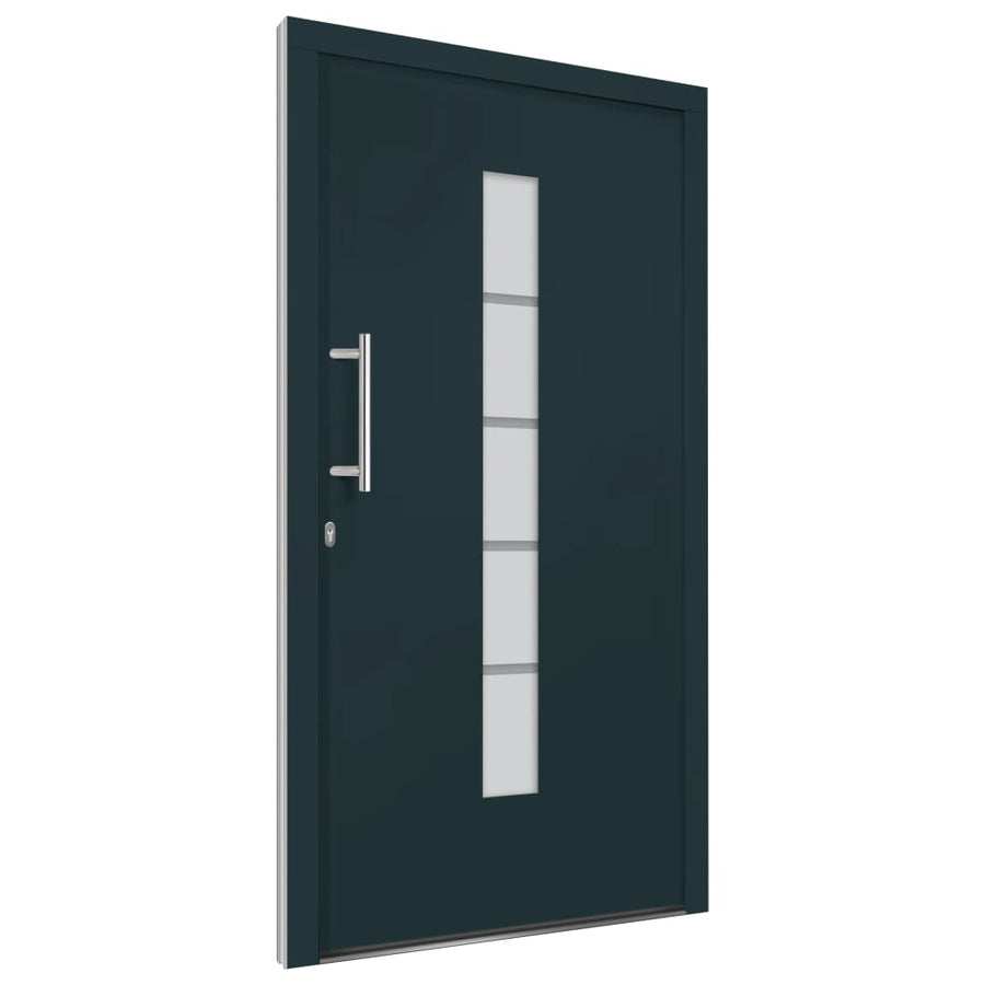 Voordeur 100x200 cm aluminium en PVC antraciet 100 x 200 cm Links
