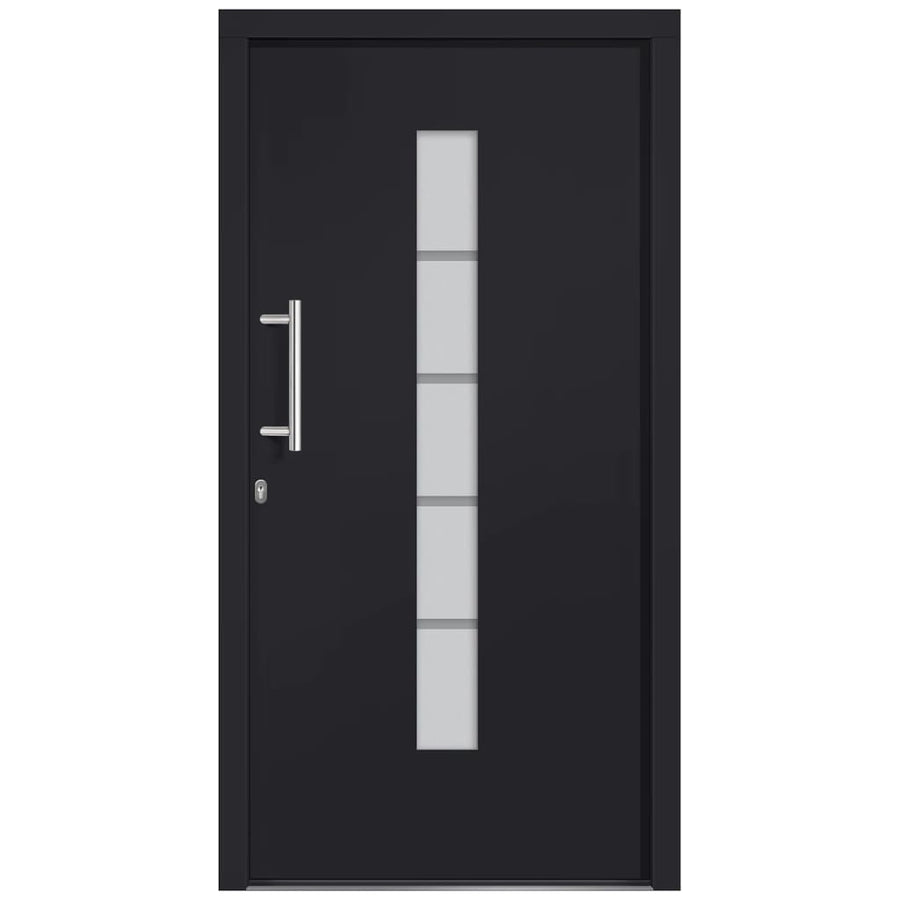 Voordeur 110x210 cm aluminium en PVC antraciet 110 x 210 cm Links