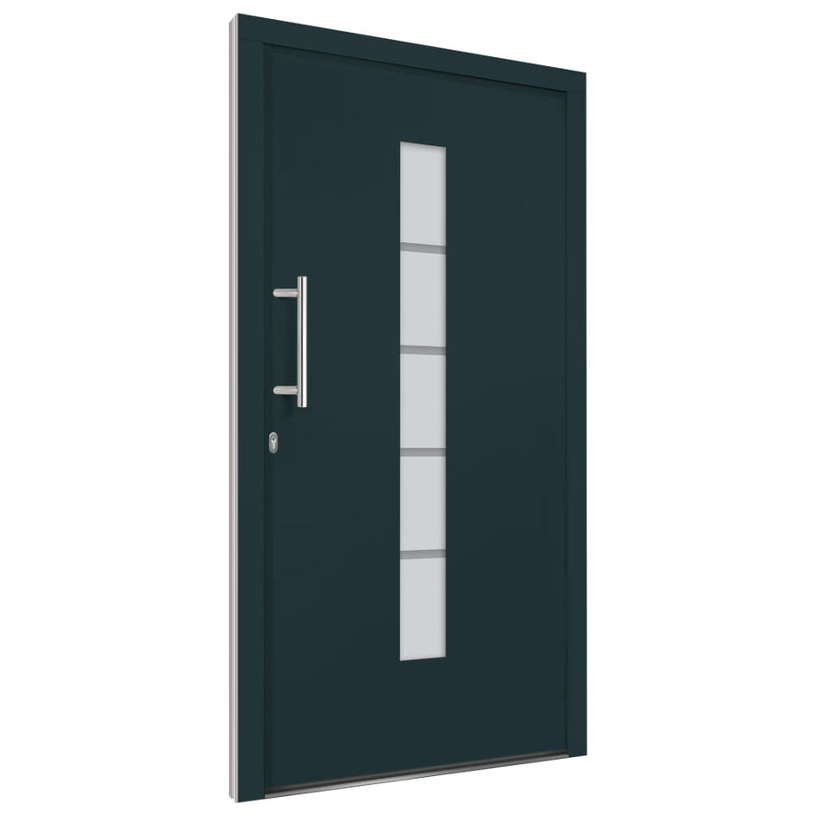 Voordeur 110x210 cm aluminium en PVC antraciet 110 x 210 cm Links