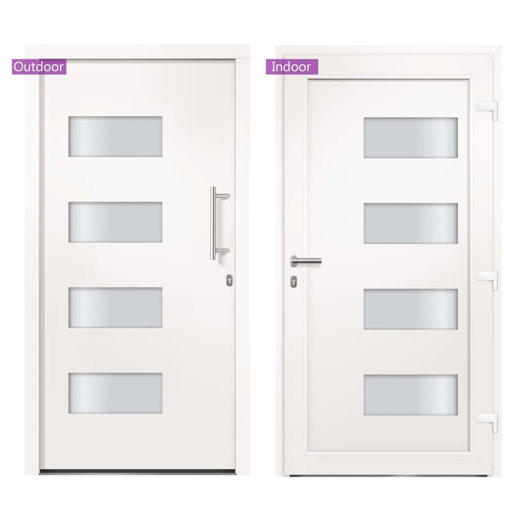 Voordeur Aluminium En Pvc Wit 100 x 200 cm Rechts