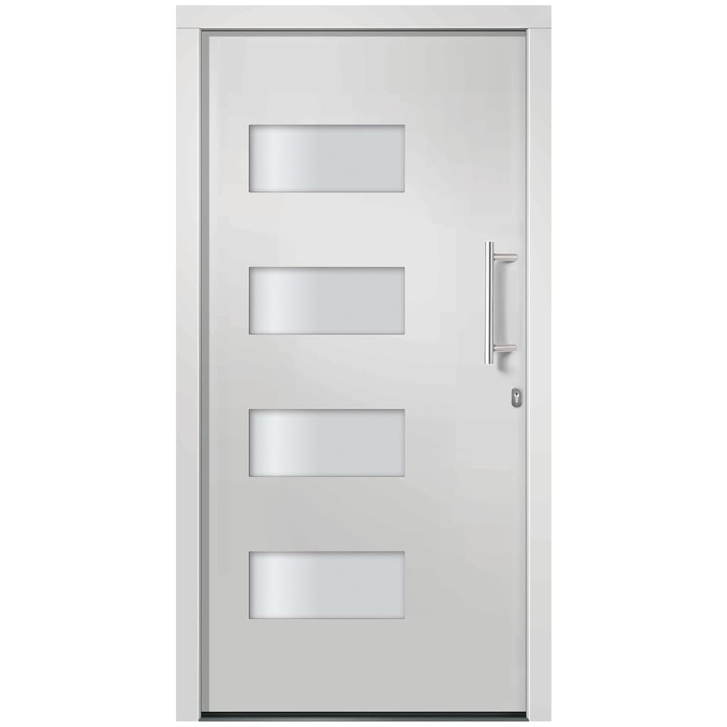 Voordeur 100x210 cm aluminium en PVC wit 1 100 x 210 cm Wit