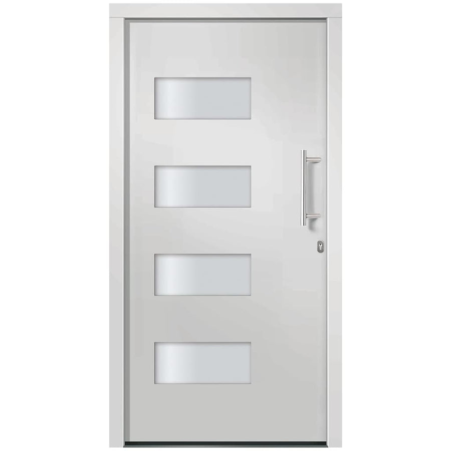 Voordeur 100x210 cm aluminium en PVC wit 1 100 x 210 cm Wit