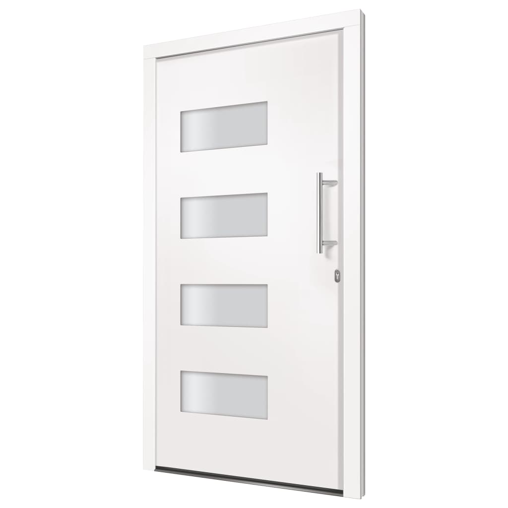 Voordeur 100x210 cm aluminium en PVC wit 1 100 x 210 cm Wit