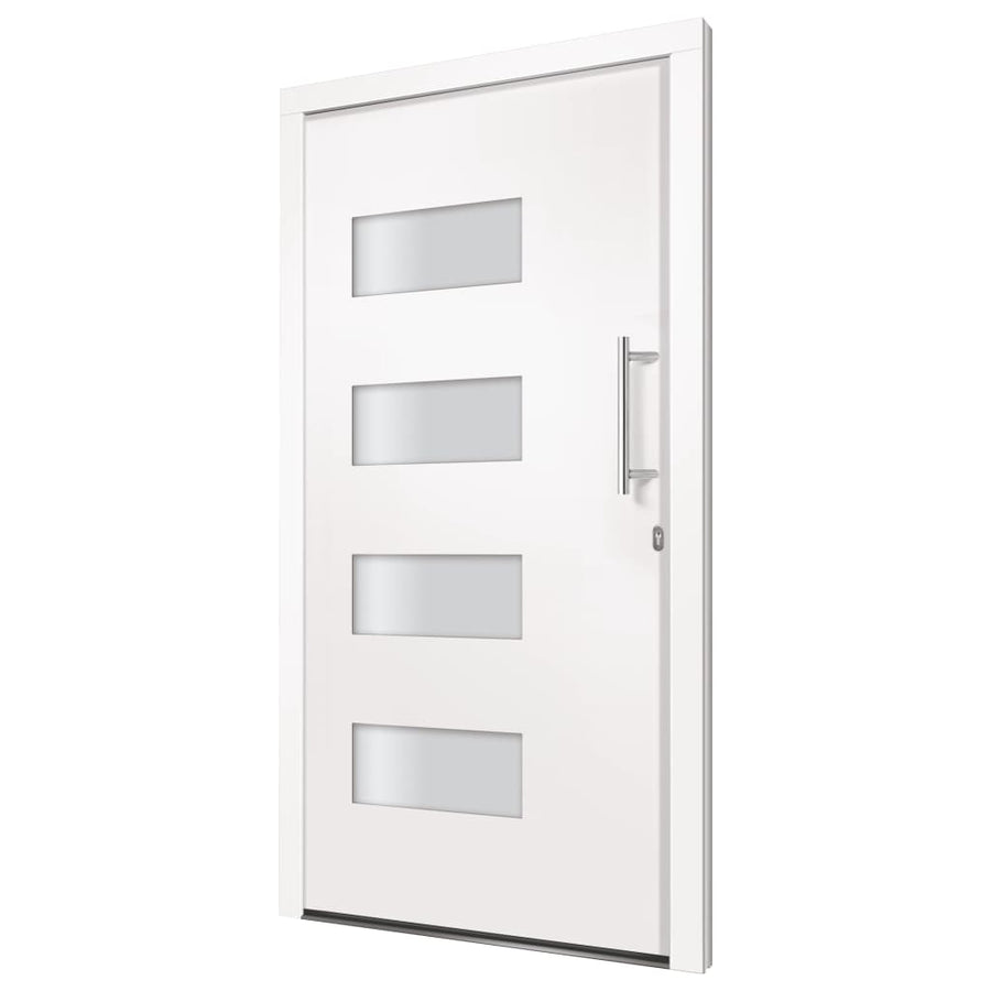 Voordeur 100x210 cm aluminium en PVC wit 1 100 x 210 cm Wit