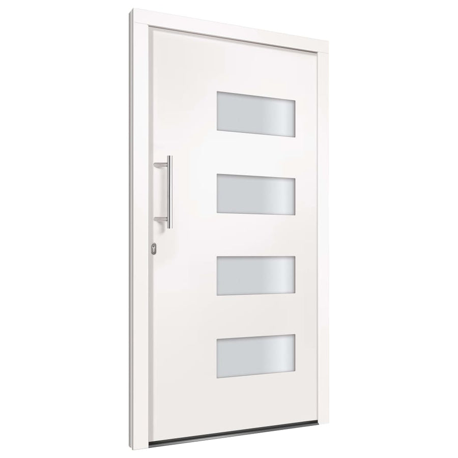 Voordeur 100x210 cm aluminium en PVC wit 100 x 210 cm Links