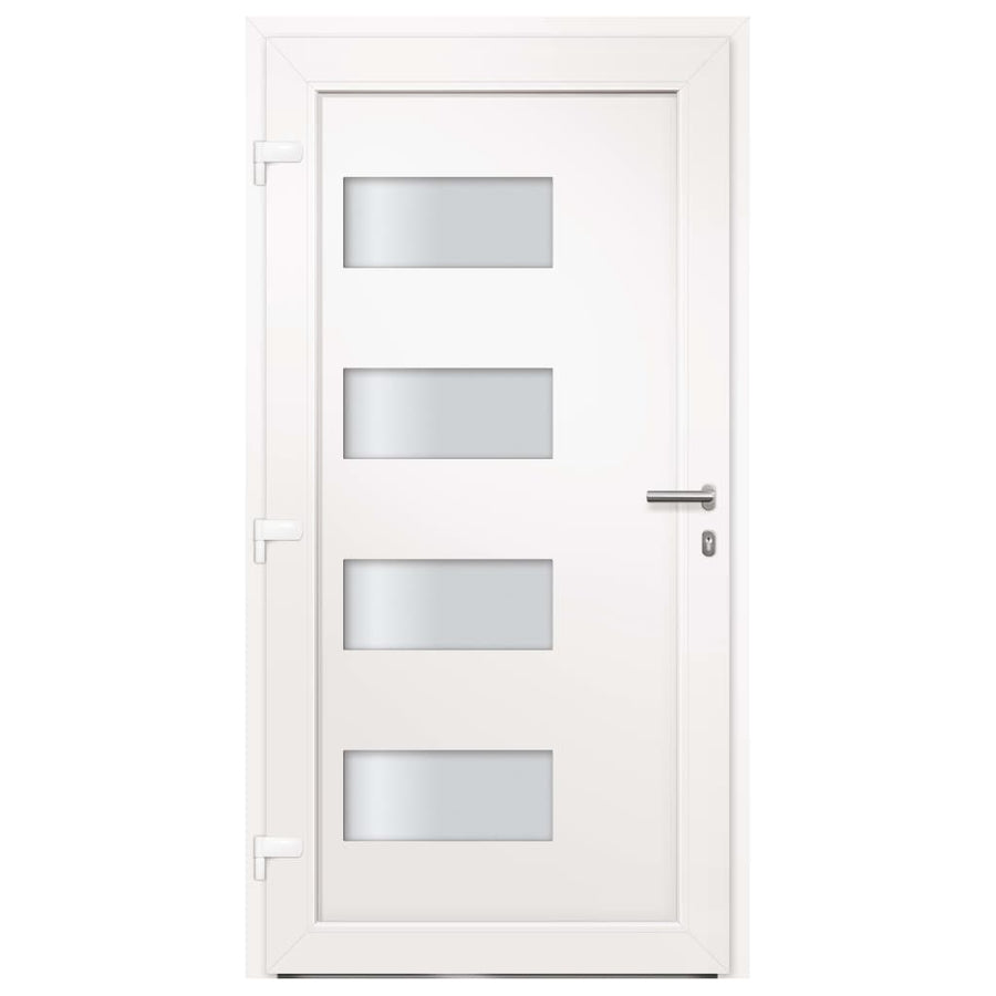 Voordeur 100x210 cm aluminium en PVC wit 100 x 210 cm Links