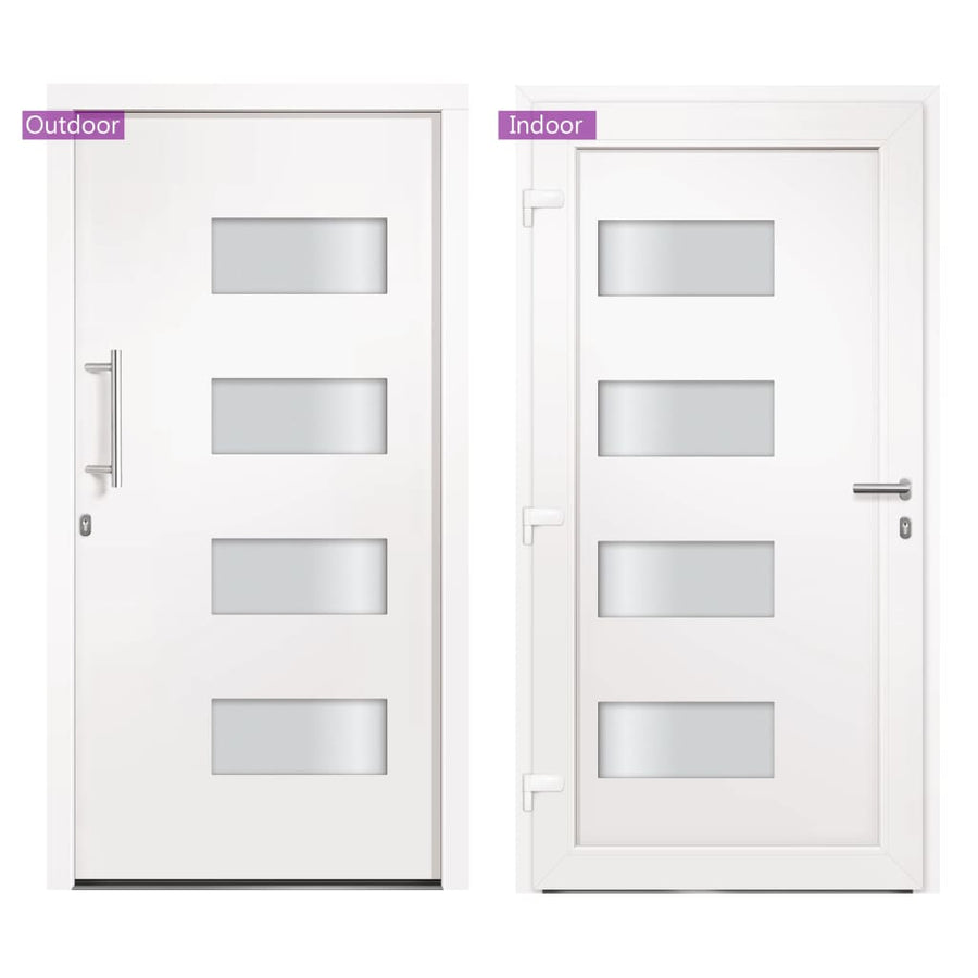 Voordeur 100x210 cm aluminium en PVC wit 100 x 210 cm Links