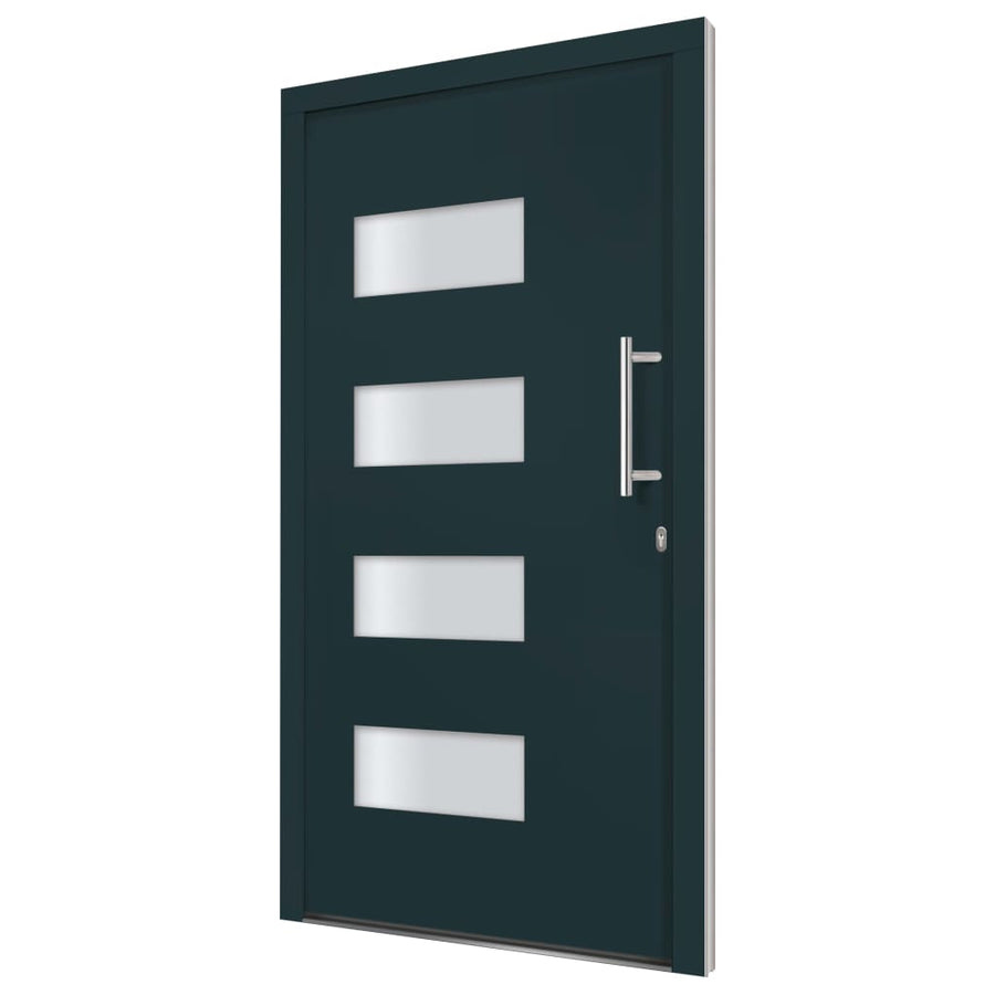 Voordeur 100x210 cm aluminium en PVC antraciet 1 100 x 210 cm Antraciet