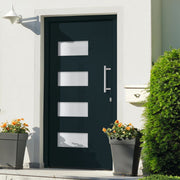 Voordeur 100x210 cm aluminium PVC antraciet