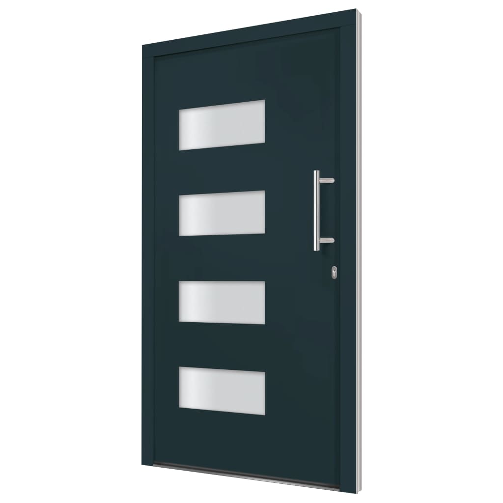 Voordeur 110x210 cm aluminium en PVC antraciet 1 110 x 210 cm Antraciet