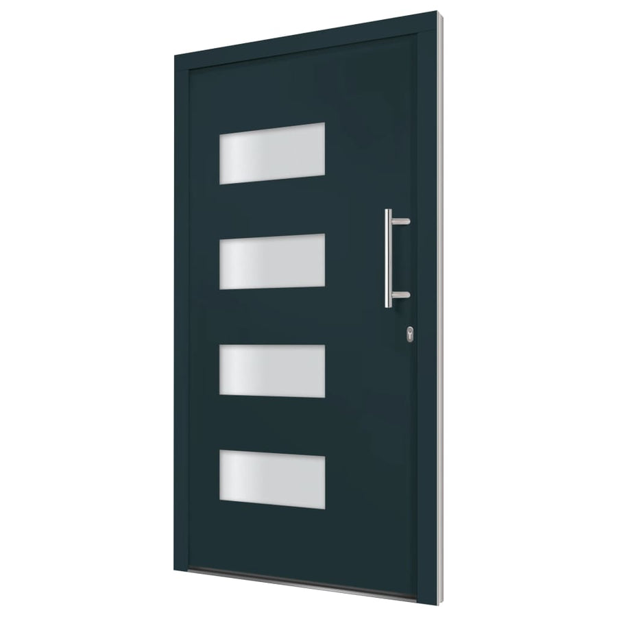 Voordeur 110x210 cm aluminium en PVC antraciet 1 110 x 210 cm Antraciet