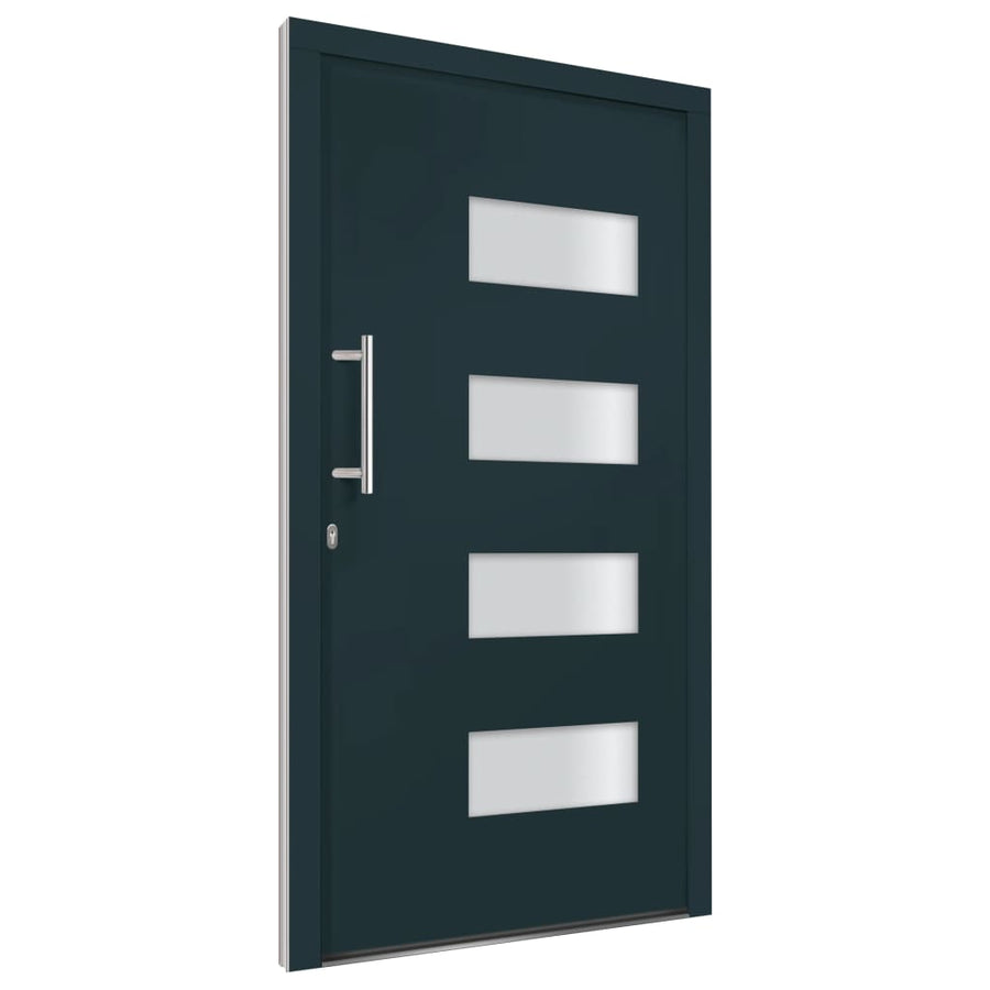 Voordeur 100x200 cm aluminium en PVC antraciet 1 100 x 200 cm Antraciet