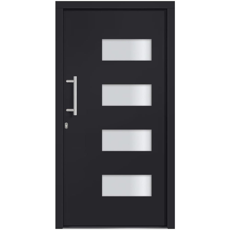 Voordeur 110x210 cm aluminium en PVC antraciet 110 x 210 cm Links