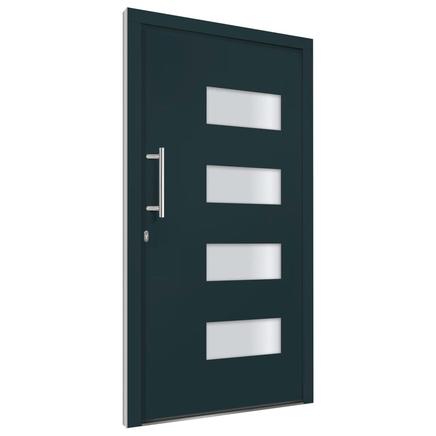 Voordeur 110x210 cm aluminium en PVC antraciet 110 x 210 cm Links