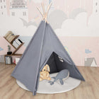 Kindertipitent 120x120x150 cm grijs grenenhout