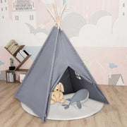Kindertipitent 120x120x150 cm grijs grenenhout