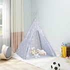 Kids teepee tent with bag 115x115x160 cm polyester grey