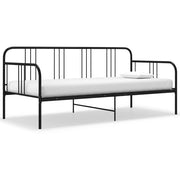 Slaapbank metaal 90x200 cm zwart