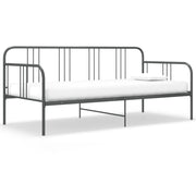 Slaapbank metaal grijs 90x200 cm