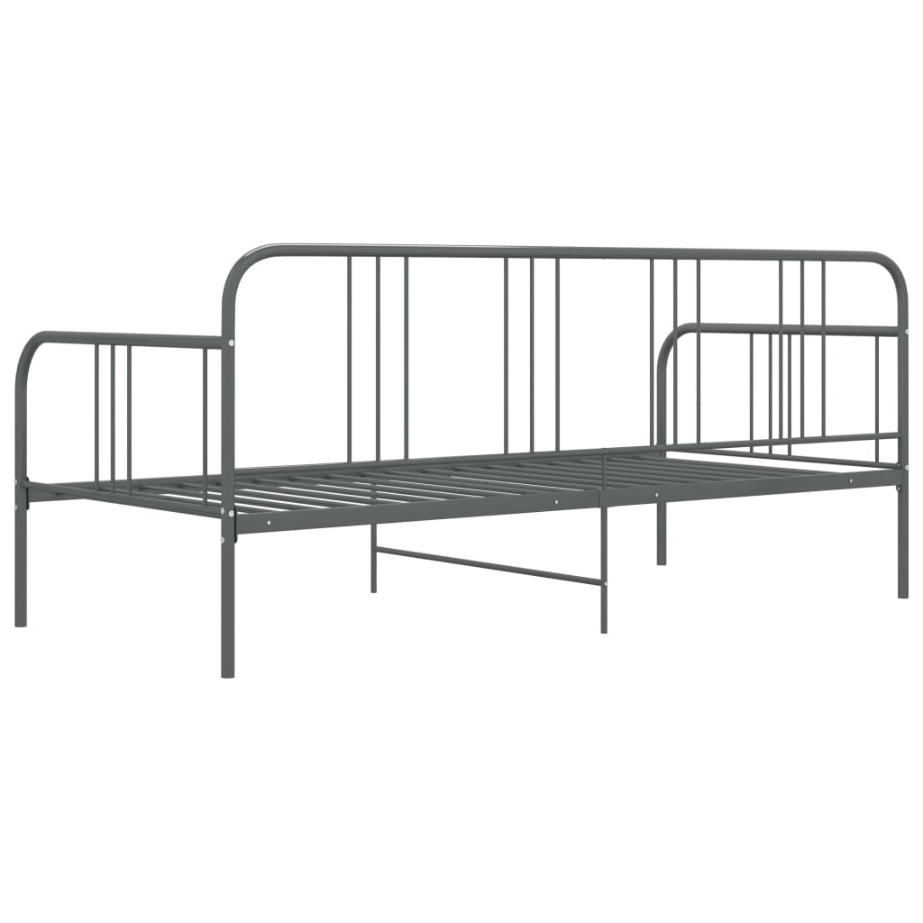 Slaapbankframe Metaal 90X200 Cm Grijs