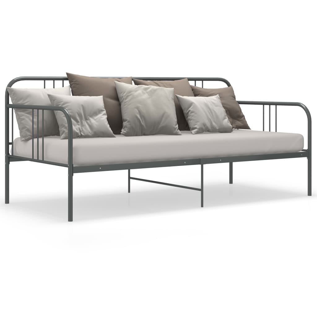 Slaapbankframe Metaal 90X200 Cm Grijs
