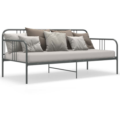 Slaapbankframe Metaal 90X200 Cm Grijs