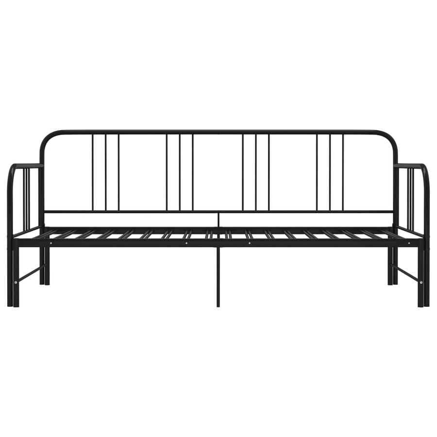 Slaapbankframe Uittrekbaar Metaal 90X200 Cm Zwart