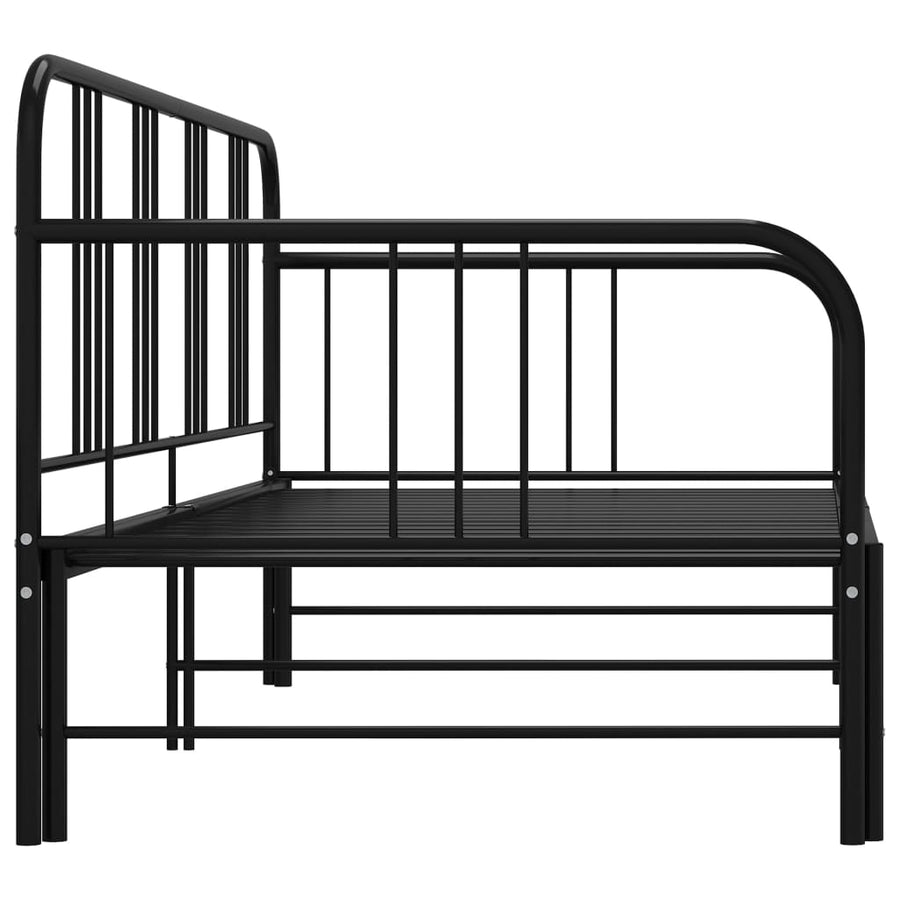 Slaapbankframe Uittrekbaar Metaal 90X200 Cm Zwart