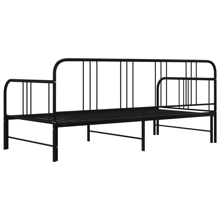 Slaapbankframe Uittrekbaar Metaal 90X200 Cm Zwart