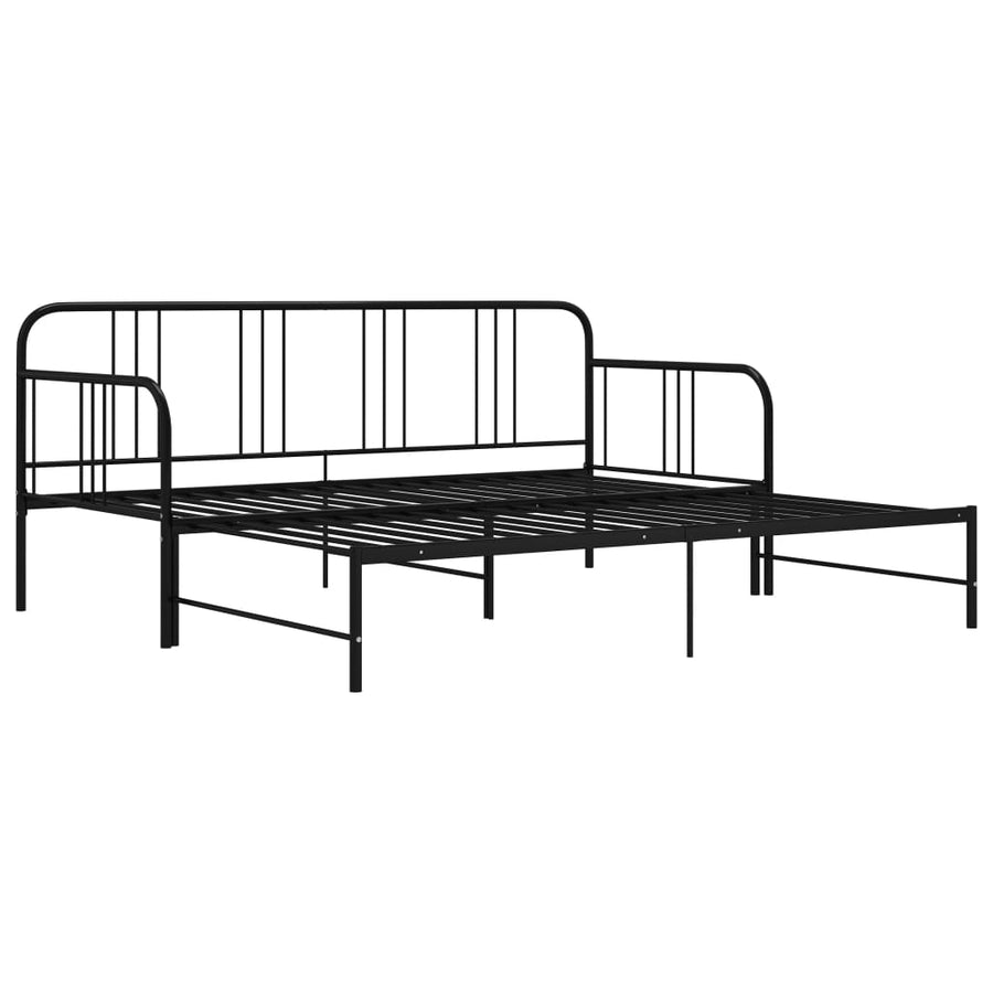 Slaapbankframe Uittrekbaar Metaal 90X200 Cm Zwart