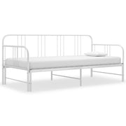 Extendable metal sofa bed white 90x200 cm