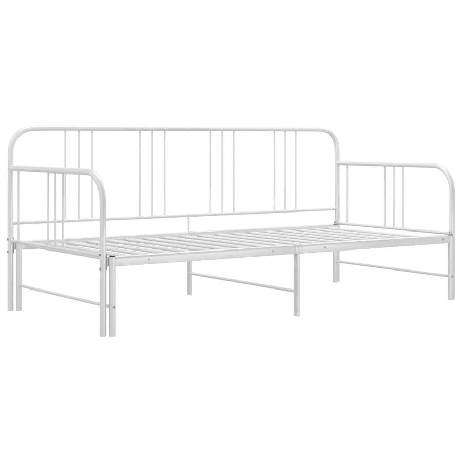 Slaapbankframe Uittrekbaar Metaal 90X200 Cm Wit