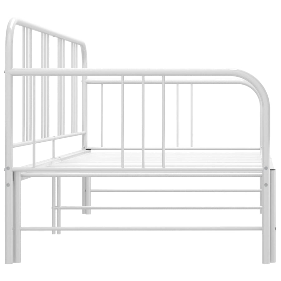 Slaapbankframe Uittrekbaar Metaal 90X200 Cm Wit