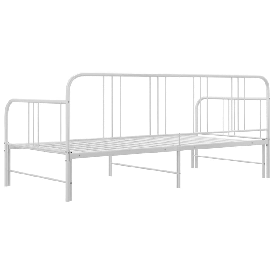 Slaapbankframe Uittrekbaar Metaal 90X200 Cm Wit