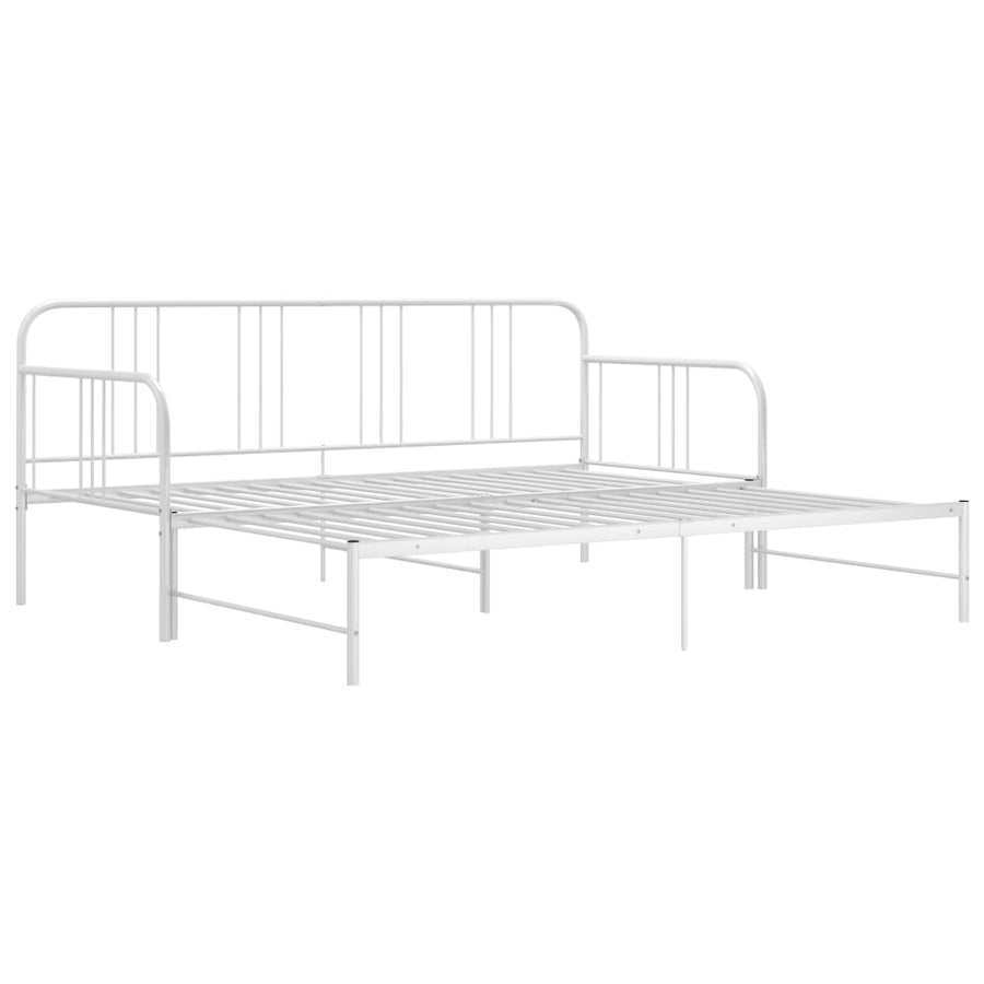 Slaapbankframe Uittrekbaar Metaal 90X200 Cm Wit