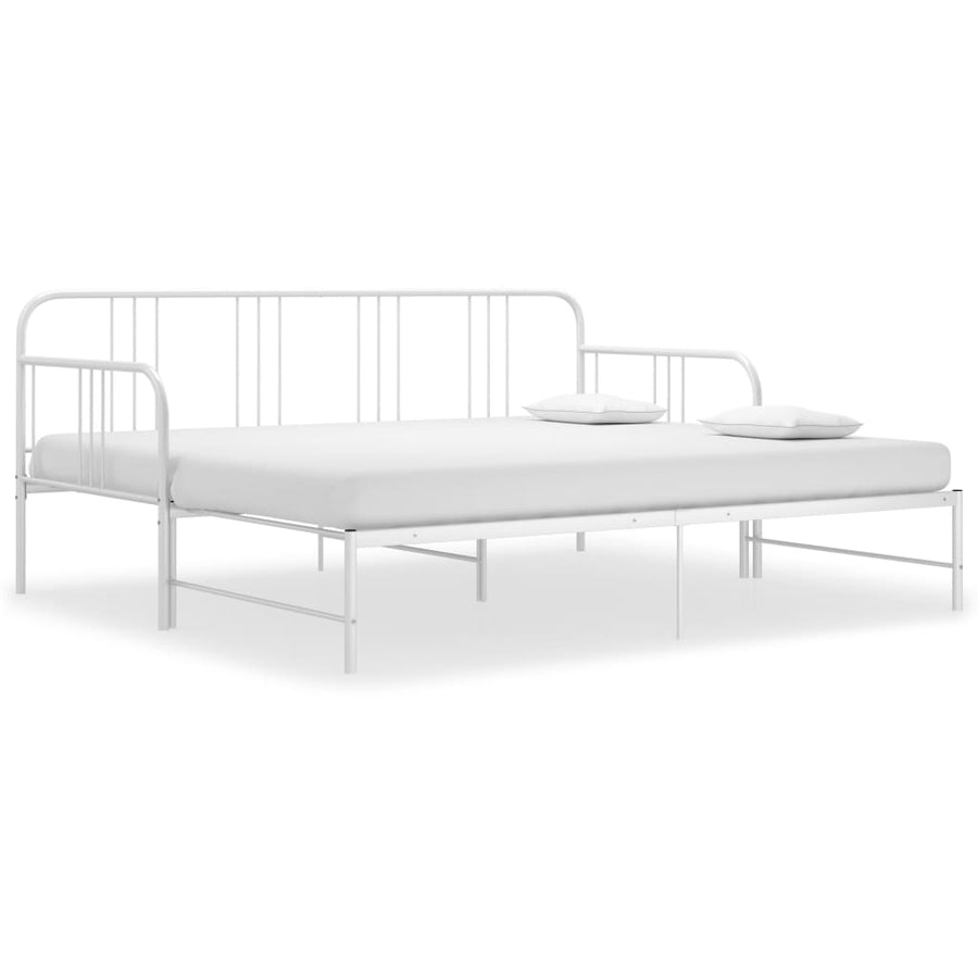 Slaapbankframe Uittrekbaar Metaal 90X200 Cm Wit