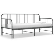 Extendable metal sofa bed frame grey 90x200 cm
