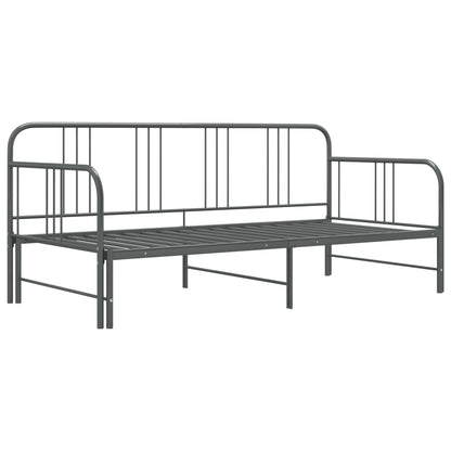 Slaapbankframe Uittrekbaar Metaal 90X200 Cm Grijs