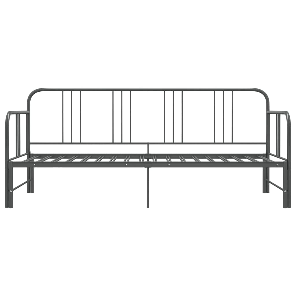 Slaapbankframe Uittrekbaar Metaal 90X200 Cm Grijs