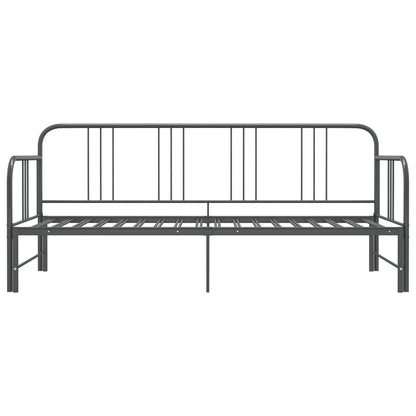 Slaapbankframe Uittrekbaar Metaal 90X200 Cm Grijs
