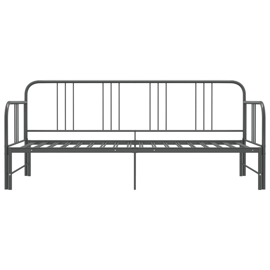 Slaapbankframe Uittrekbaar Metaal 90X200 Cm Grijs