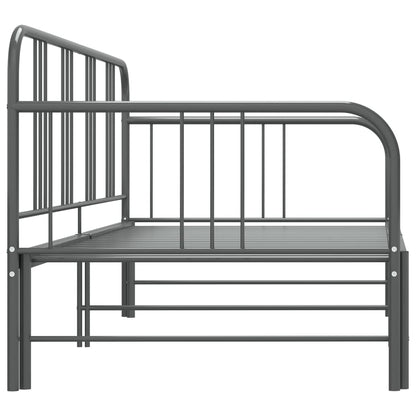 Slaapbankframe Uittrekbaar Metaal 90X200 Cm Grijs