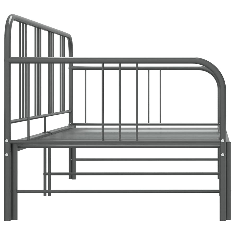 Slaapbankframe Uittrekbaar Metaal 90X200 Cm Grijs