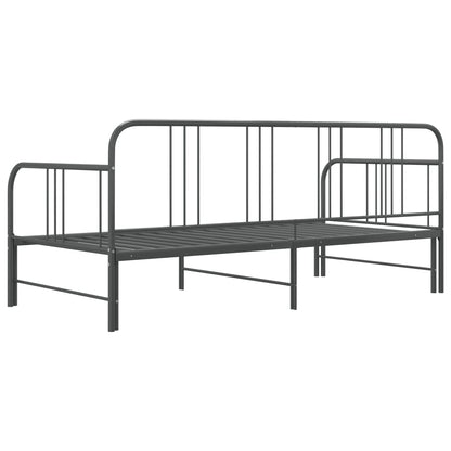 Slaapbankframe Uittrekbaar Metaal 90X200 Cm Grijs