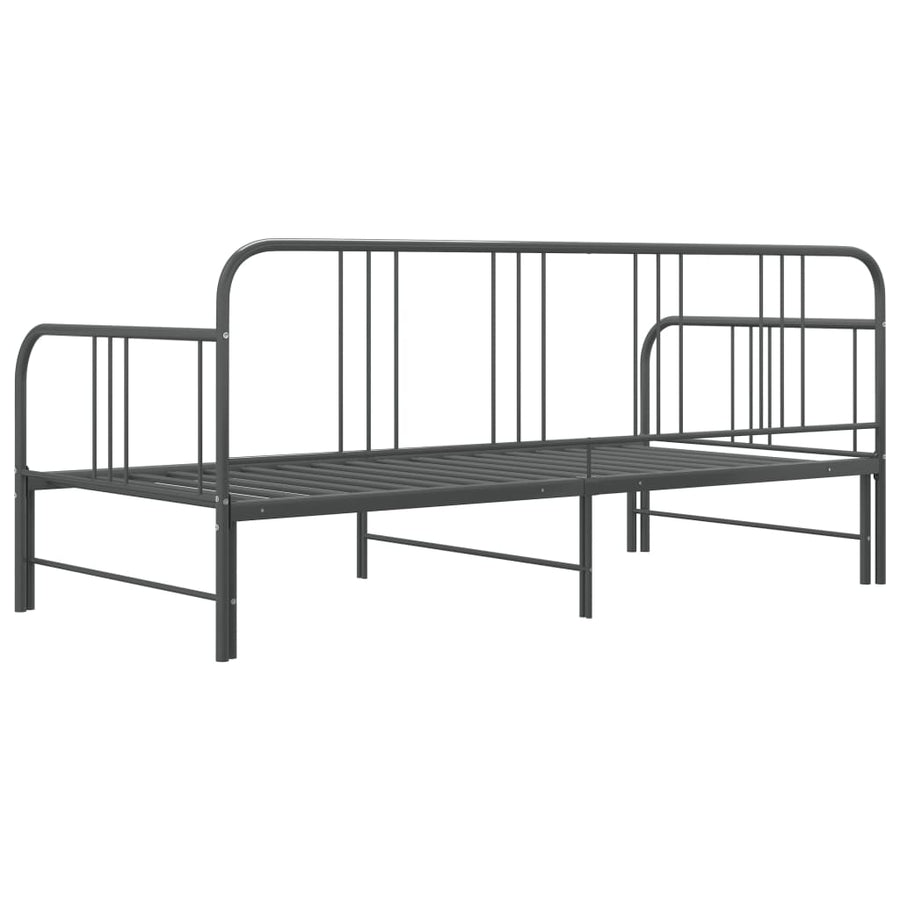 Slaapbankframe Uittrekbaar Metaal 90X200 Cm Grijs