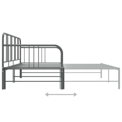 Slaapbankframe Uittrekbaar Metaal 90X200 Cm Grijs