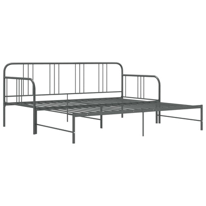 Slaapbankframe Uittrekbaar Metaal 90X200 Cm Grijs