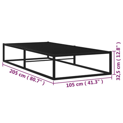 Bedframe Metaal Zwart 100 x 200 cm