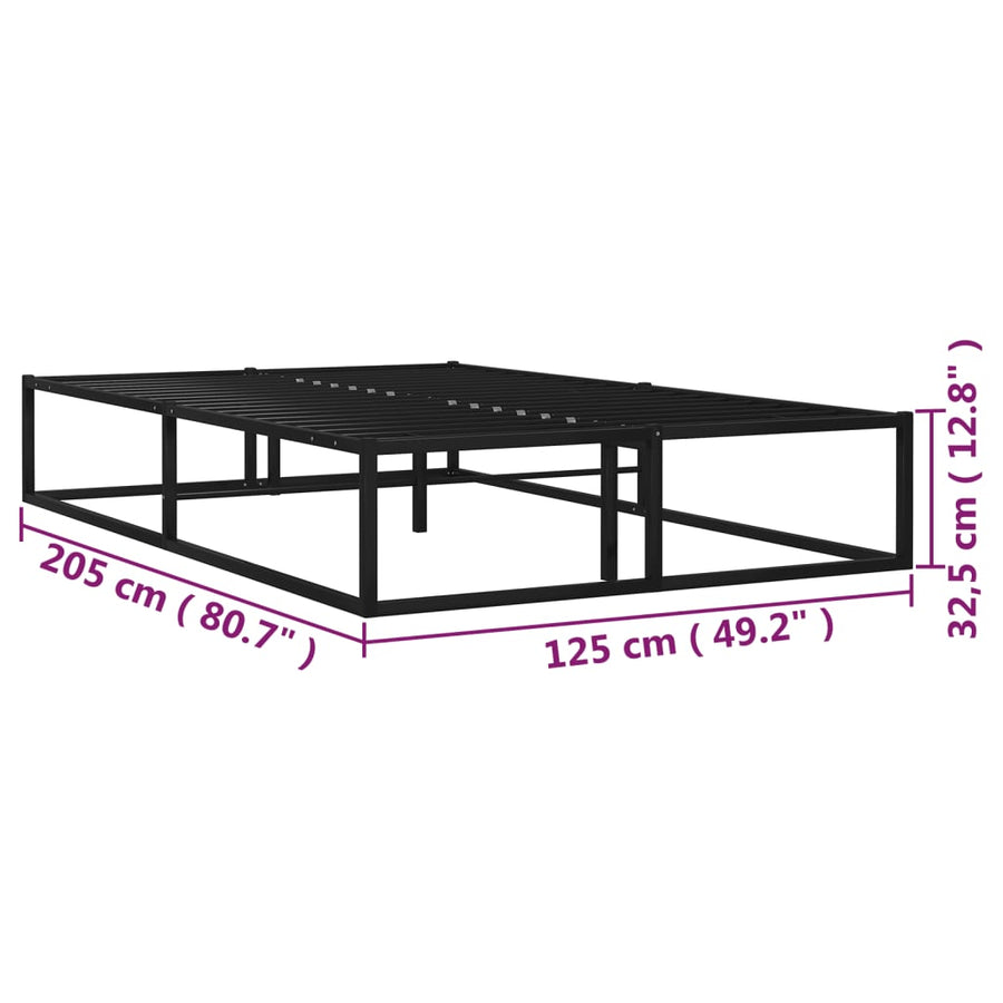 Bedframe Metaal Zwart 120 x 200 cm