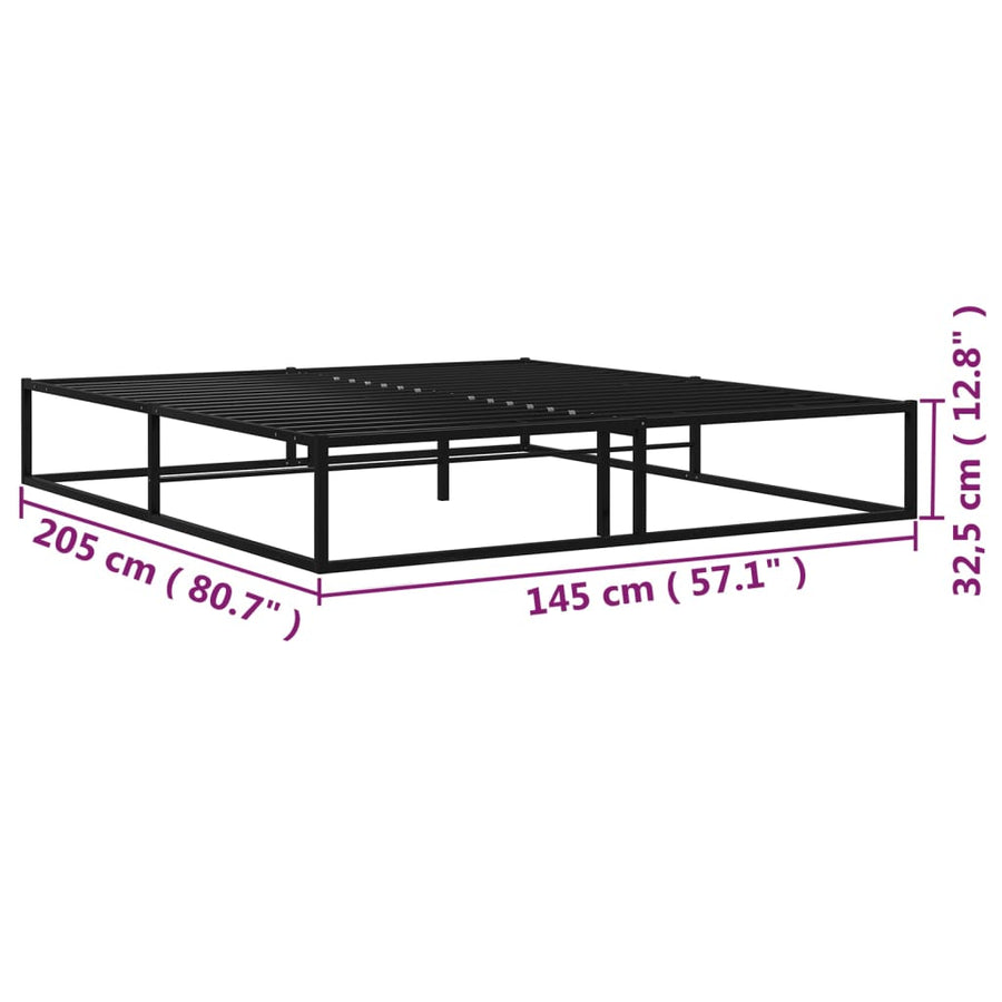 Bedframe Metaal Zwart 140 x 200 cm